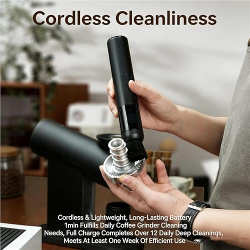 Professional Coffee Vacuum Cleaner, Handheld Electric Grinder Cleaning Tool with 2 Nozzles 2 Filters 23g Powder Collection Bin for Espresso Desktop Powder - Image 2