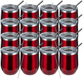 MEWAY 12oz Wine Tumbler 16 Pack Bulk Gifts for Women,Double Wall Vacuum Stainless Steel Travel Mug with Lid,Insulated Stemless Wine Cup Glass for Coffee,Cocktails,Drinks(Burgundy,Set of 16) by MEWAY
