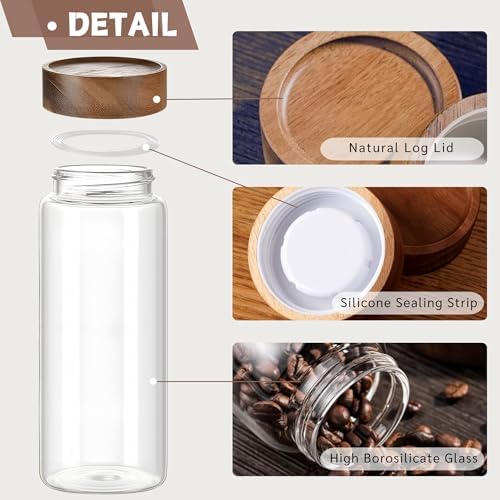 JanYoo Large Glass Jars with Airtight Lid and Scoop, Set of 2 Storage Containers 56 fl oz(1750 ml) Kitchen Food Jars Canister for Pasta,Flour,Sugar,Oat Spaghetti,Coffee Beans,Cereal,Cookie,Tea - Image 4