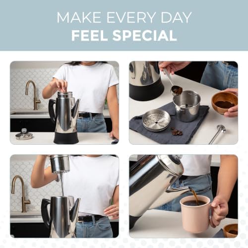 ALPHA LIVING PC-12SS Electric Coffee Percolator, 12 Cup Stainless Steel - Image 6