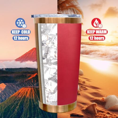 20 oz Tumbler Bulk Stainless Steel Tumblers with Lids and Straws Bright Red - Image 4