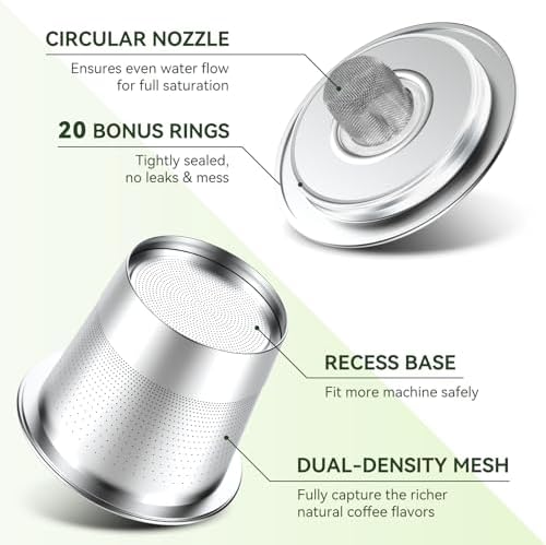 6 Pack Reusable K Cups Coffee Pods for Keurig 1.0: Stainless Steel Refillable K Cup - Reusable Coffee Filter for Keurig 1.0 Coffee Maker, Permanent, Eco-Friendly, Innovative Design - Image 5