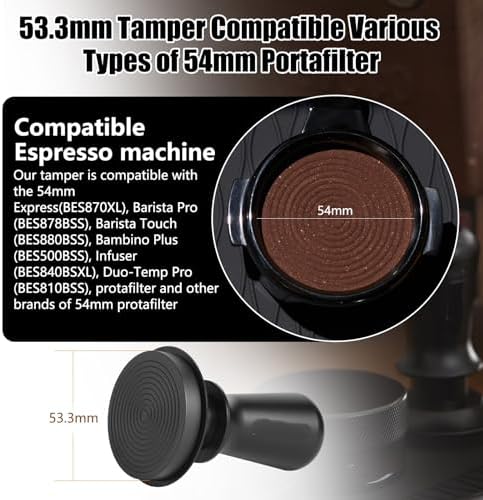 51mm 54mm 58mm 30lb Reset State Calibrated Spring Loaded Portafilter Replacement Espresso Tamper Barista Accessory(53.3mm) - Image 2