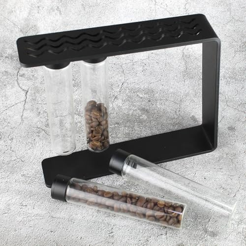 Coffee Bean Cellar Tubes, Premium Glass Coffee Bean Storage for Home Use, 2 Ounce Capacity with Metal Stand - Image 5