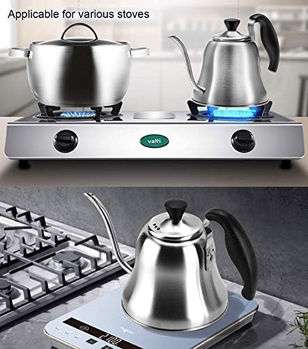 Gooseneck Kettle Bundle: Brushed Silver Stovetop Kettle and Brushed Silver Stovetop Kettle with Thermometer - Image 7