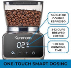 Kenmore Conical Burr Coffee Grinder - Electric Maquina de Moler Café for Espresso, French Press, Drip, Adjustable Grind Size, Bean Mill, Digital Control, Spice Grinding, Home Use - Image 4
