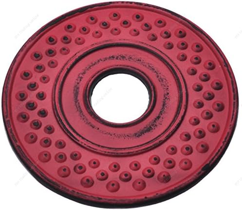 New Star International T8110 Cast Iron Mocha Tea Set with Trivet, 27 Ounce, Red - Image 2