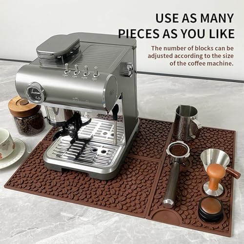 Extra Large Barista Tamper Station & Drip Tray, 16×18IN All-in-One Non-Slip Silicone Mat for Espresso Tamping Cleaning Portafilter, Protect Countertop from Coffee Stains & Scratches - Image 4