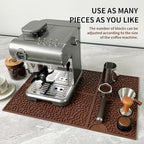 16"x8" Coffee Tamper Mat, Non-Slip Espresso Tamping Station with Drip Tray for Portafilter, Coffee Grounds, and Spills, Easy-Clean Barista Accessories for Countertop Protection - Image 4