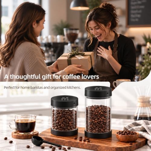 Auto Vacuum Coffee Canister - 950ML Airtight Coffee Bean Storage Canisters - Image 7