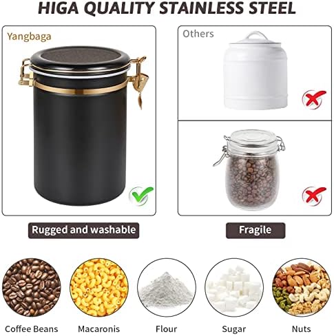 2×63OZ Stainless Steel Coffee Container with Shelf and Scoop for Coffee Bar - Image 5