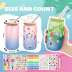 Plastic Mason Jar Cups with Lids and Straws, 16 oz, Colorful, 8 Pcs - Image 2