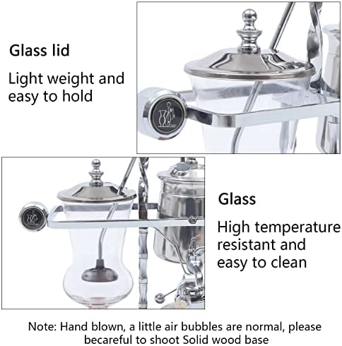 LOYALHEARTDY Vintage Siphon Coffee Maker, Belgian Luxury Syphon Coffee Machine with Royal Family Temperament, Silver Retro Royal Family Balance Siphon Coffee Maker Siphon Brewer Vintage Coffee Pot - Image 6