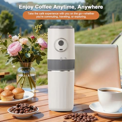 Electric Coffee Grinder and Brewing Combo Portable Coffee Maker Wireless Handbrewed Machine Rechargeable Battery Stainless Steel Cup 350ml Capacity (2566 English Version) - Image 4