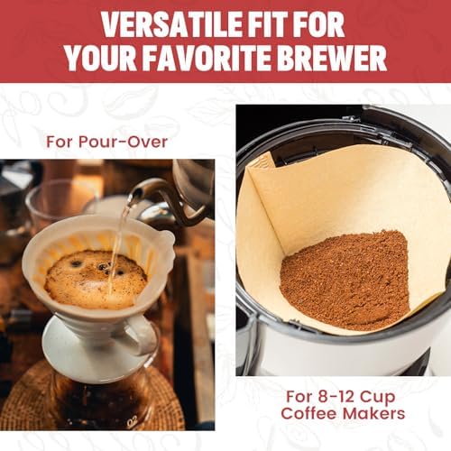 600 Count #4 Cone Coffee Filters, Disposable Unbleached Natural Paper Filters for 8–12 Cup Drip & Pour Over Coffee Makers, Compatible with Ninja & Cuisinart Coffee Makers - Image 5