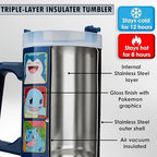 Get Trend Pokemon Tumbler with Handle and Straw 32 oz, Keeps Hot 8 Hrs, Cold 12H & Ice 42H, BPA-Free Insulated Stainless Steel Water Bottle, Travel Mug, Gamer Gifts (Multi Pokemon) - Image 4