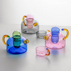 Glass Teapot Stovetop 13 OZ/400ml, Tea Pot with Removable Infuser, Colorful Clear Tea Kettle, Teapot Blooming and Loose Leaf Tea Maker Tea Brewer for Camping, Travel (Tea Pot-Gray) - Image 3