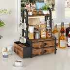 HOOBRO Bakers Rack and Coffee Mug Tree Bundle, Microwave Stand with Pots Rack, Kitchen Stand, Countertop Holder Rack for Kitchens, BF15UHB01G1-BF04CR01 - Image 5