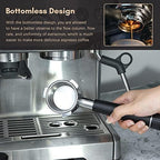 54mm Bottomless Portafilter,Espresso Bottomless Portafilter with 3 Ear,with Silicone Ring and Filter Basket,Anti-Slip Alloy Handle,for Breville870/875/878/880 Coffee Machine - Image 2