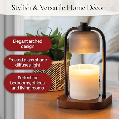 Candle Warmers ETC. Illumination Fragrance Warmer- Light-Up Warmer for Warming Scented Candle Wax Melts and Tarts or to Freshen Room, Wicker Rattan Lantern - Image 4
