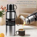 Double wall vacuum Leakproof stainless steel wide mouth insulated water bottle;tea tumbler with infuser,cup,lid;smart thermoses hot coffee,thermal flask ice drinks with led digital temperature display - Image 6