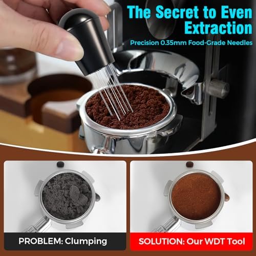 Espresso Accessories Kit 51mm, Coffee Distributor & Tamper Leveler,Dosing Funnel set and WDT Tool for Delonghi,Brebille and Casabrews 51mm Machine and Portafilters. - Image 2