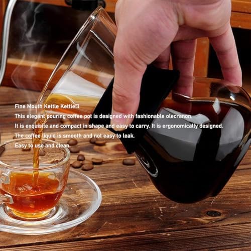 2PCS Pour Over Coffee Maker with Stainless Steel Filter, Glass Coffee Maker Drip Pot with 100pcs Filter Paper, Reusable Glass Coffee Pot Manual Coffee Dripper Brewer for Cafetera, Coffee (2PCS 600 ml) - Image 4