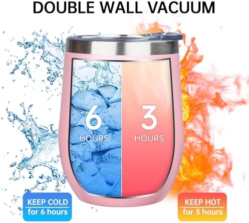 MEZMUT 12oz Insulated Wine Tumbler Bulk with Lid Wine Glass(Mixed,6 Pack) - Image 5