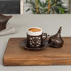 Alisveristime Lale Turkish Coffee Set with 6 Cups and Tray (Copper) - Image 2