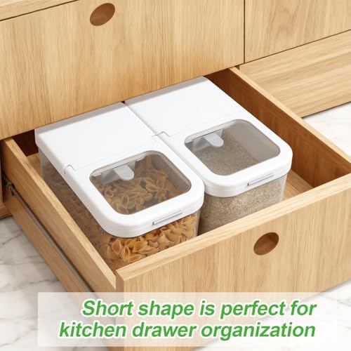 12 Lbs Rice Flour Sugar Storage Containers Dry Food Holder with Flip-up Lid - Image 3