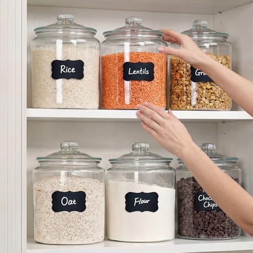 Masthome 1 Gallon Glass Cookie Jars Set of 2, Thick Clear Glass Canisters - Image 5