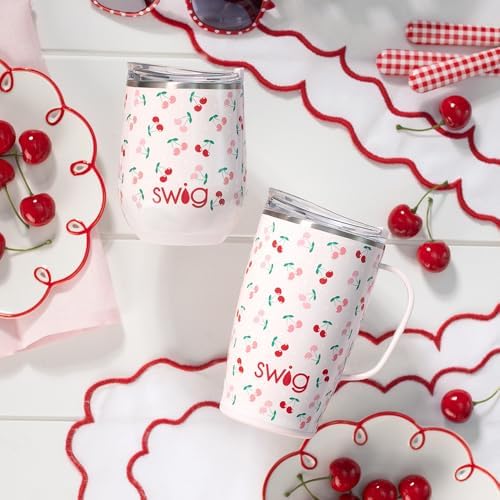 Swig Life 18oz Insulated Travel Mug with Handle & Lid, Cherry Pie - Image 3