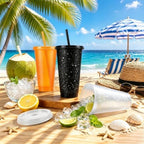 36 Pcs Colorful Tumblers with Straw & Lid - 24oz Coffee Cups - Image 4