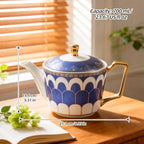 Porcelain Tea Set with Teapot, Teacups, Saucers and Spoons, NX052 - Image 3