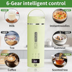 Green Travel Electric Kettle with LCD Display, 6 Temperature Settings, 450ml / 15.2oz, 304 Stainless Steel, Auto Shut-Off and Dry Boil Protection, Compact and Portable Electric Kettle - Image 7