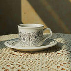Espresso Cup, Party Tea Cups，Trophy 6Oz/180Ml Flowers Porcelain Mug, Milk Cup Coffee Mugs Tea Cup with Insulated Handle Drinking Highball Glasses Double Wall Porcelain Great Water Cocktail Milkshake - Image 6