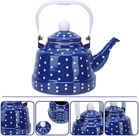 1Pc Enamel Kettle Stainless Steel Heating Water Kettle Stovetop Whistle Glass Tea Infuser Teapot with Infuser Teapots Whistling Stovetop Ceramic Flower Teapot South Ameri, - Image 5