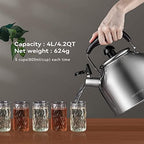 4.2 Quart/4L 18/8 Stainless Steel Whistling Tea Kettle - Image 3
