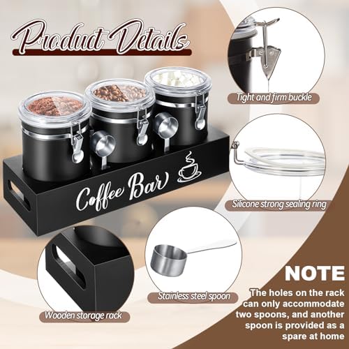 Domensi 3 x 66 oz Airtight Coffee Canisters with Thicken Shelf - Image 3
