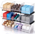 9 Pcs Stackable Plastic Storage Bins, Open Front, Black by Ferrochef