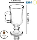 Glass Coffee Mugs – Set of 2, 230 ml | Clear Glass Latte Cups with Handle | Cappuccino, Hot Chocolate, Tea & Coffee Mugs for Hot Beverages - Image 3