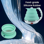 Travel Electric Kettle, Collpasible Portable Electric Kettle, Portable Tea Kettle + Paperless Travel Pour Over Coffee Maker, Collapsible Pour Over Coffee Dripper One Cup (Green) - Image 4