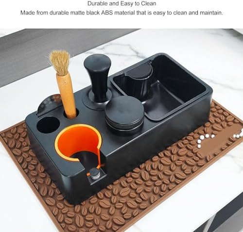 Espresso Tamping Station, Espresso Accessories Organizer Box, Modern Multifunctional Coffee Tamping Station for Home Kitchen Cafe Bar Black - Image 4