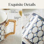 CwlwGO-Bone China Cups & Saucers Set 2, (7 oz) with Gold Spoon and Gifts Box, White Tea Cups Sets, Cappuccino Cups, Ceramic British Coffee Cup Set. - Image 6