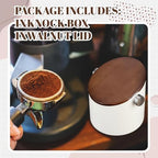 Reallnaive 5.3in Espresso Knock Box with Lid, White, Round - Image 3