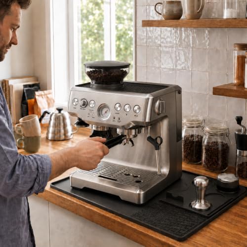 3-in-1 Silicone Mat for Breville Espresso Machine 870/880: Coffee Bar Mat + Top Mat + Tamping Mat – Food-Grade Silicone, Waterproof, Non-Slip, Heat-Resistant, Breville Espresso Machine Accessories - Image 2