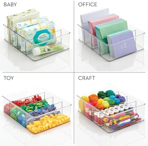 iDesign 4-Section Storage Bin, Clear - Image 7