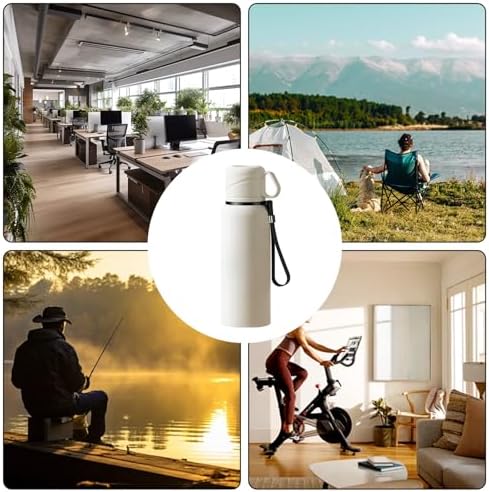 Double wall vacuum Leakproof stainless steel wide mouth insulated water bottle;tea tumbler with infuser,cup,lid;smart thermoses hot drinks;thermal flask ice coffee with led digital temperature display - Image 7