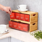 Bamboo Stackable Tea Bag Organizer, 2-Piece - Image 4