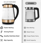Zulay Kitchen Fast Boiling Electric Water Kettle - 1.7L, 1500W, Auto Shut-Off for Overboil & Boil Dry Protection, Cool-Touch Handle, 360° Base - Rapid Teapot Boiler For Coffee & Tea - Black Copper - Image 4